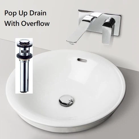 bathroom pop up basin waste with overflow